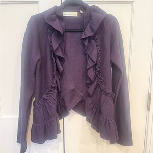Purple Ruffled Cardigan